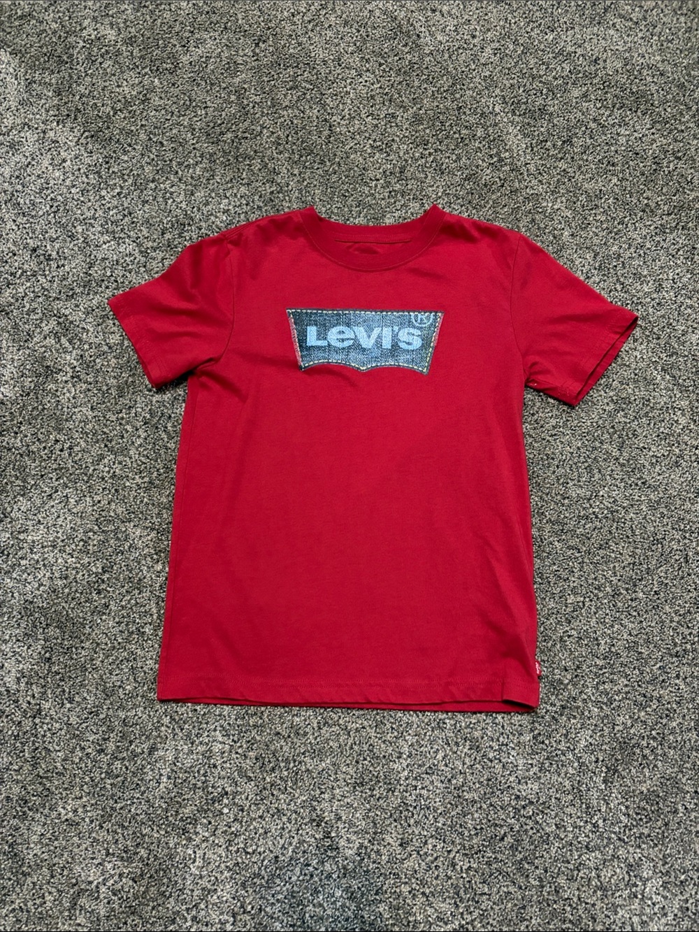Boys Levi's Red Short-Sleeve Logo Tee Size 10/12